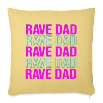 Techno Rave Men EDM Rave Daddy Rave Papi Rave Dad - Throw Pillow Cover 17.5” x 17.5” - washed yellow - Front