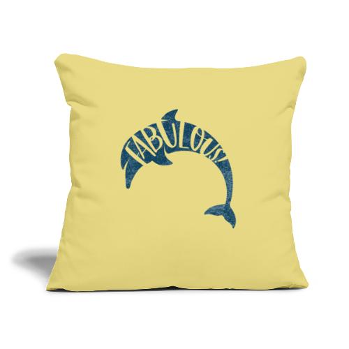 Fabulous Dolphin, Blue - Throw Pillow Cover 17.5” x 17.5”