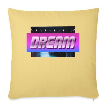 Dream - Throw Pillow Cover 17.5” x 17.5” - washed yellow - Front