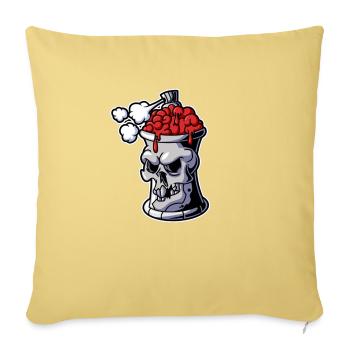 spray skull - Throw Pillow Cover 17.5” x 17.5” - washed yellow - Front