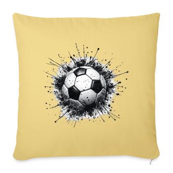 Soccer Ball Splash Burst - Throw Pillow Cover 17.5” x 17.5” - washed yellow - Front