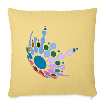 Prismatic Eye Burst - Throw Pillow Cover 17.5” x 17.5” - washed yellow - Front
