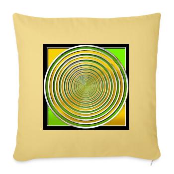 Framed Concentric Circles Series of Color #109 - Throw Pillow Cover 17.5” x 17.5” - washed yellow - Front