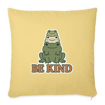 Caring Frogs Sticker Design - Throw Pillow Cover 17.5” x 17.5” - washed yellow - Front
