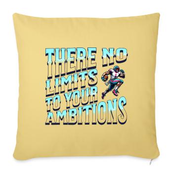 Limitless Ambition Football Player Design - Throw Pillow Cover 17.5” x 17.5” - washed yellow - Front