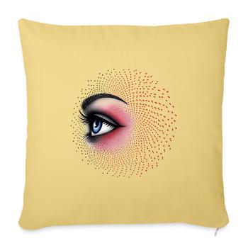 Iridescent Eye Halftone Burst - Throw Pillow Cover 17.5” x 17.5” - washed yellow - Front