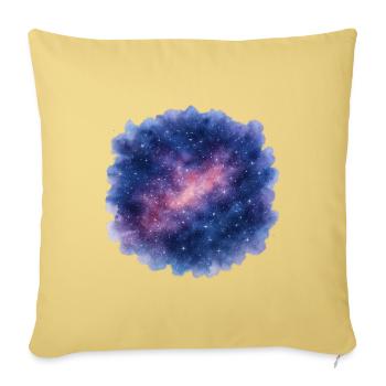 Cosmic Watercolor Nebula Circle - Throw Pillow Cover 17.5” x 17.5” - washed yellow - Front