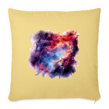 Cosmic Nebula in Vibrant Colors - Throw Pillow Cover 17.5” x 17.5” - washed yellow - Front