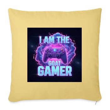 Cosmic GOAT Controller - Throw Pillow Cover 17.5” x 17.5” - washed yellow - Front
