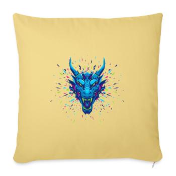 Azure Dragon Burst - Throw Pillow Cover 17.5” x 17.5” - washed yellow - Front