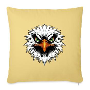 Fierce Eagle – Death Eye Stare Down - Throw Pillow Cover 17.5” x 17.5” - washed yellow - Front