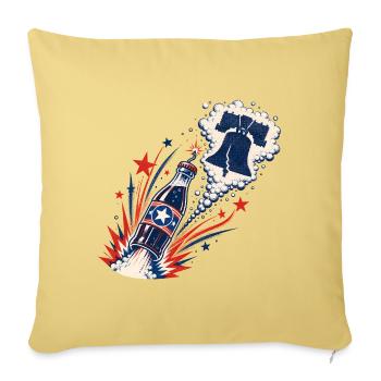 Liberty Bell Spark Soda Burst - Throw Pillow Cover 17.5” x 17.5” - washed yellow - Front