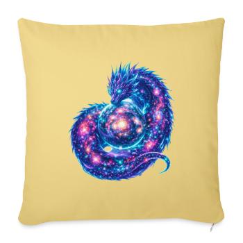 Cosmic Dragon Nebula - Throw Pillow Cover 17.5” x 17.5” - washed yellow - Front