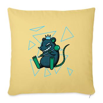 Neon Crown Rat Geometric Burst - Throw Pillow Cover 17.5” x 17.5” - washed yellow - Front