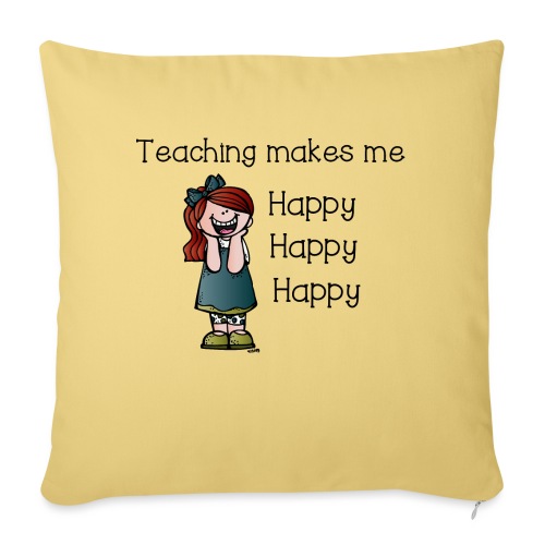 happy - Throw Pillow Cover 17.5” x 17.5”