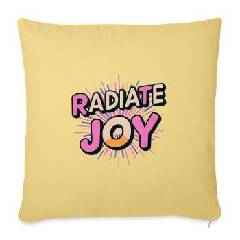 Radiate Joy - Throw Pillow Cover 17.5” x 17.5” - washed yellow - Front