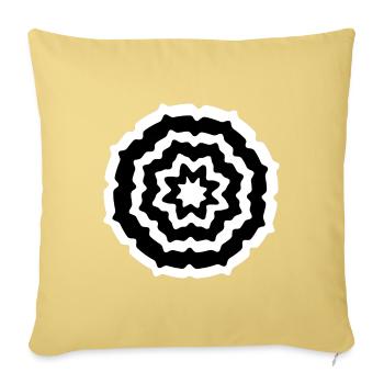 Circular Optical Illusion - Throw Pillow Cover 17.5” x 17.5” - washed yellow - Front