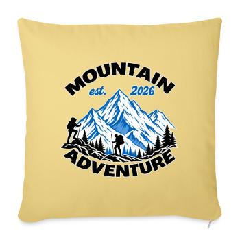 Mountain Adventure Logo 2026 - Throw Pillow Cover 17.5” x 17.5” - washed yellow - Front
