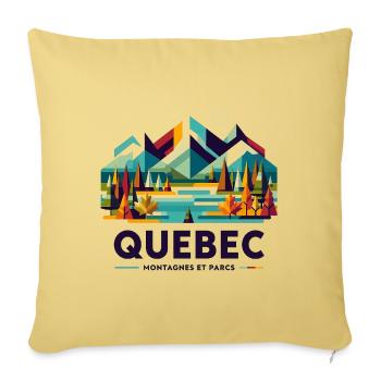 Quebec Mountains Abstract Landscape - Throw Pillow Cover 17.5” x 17.5” - washed yellow - Front