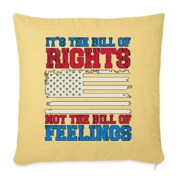 The Bill Of Rights Patriotic Apparel  - Throw Pillow Cover 17.5” x 17.5” - washed yellow - Front