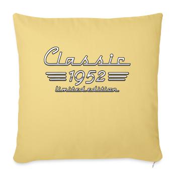 70 Year Old Gift Classic 1952 Limited Edition - Throw Pillow Cover 17.5” x 17.5” - washed yellow - Front