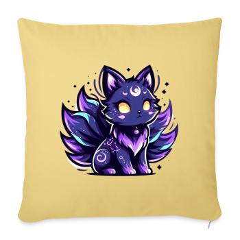 Lunar Nebula Kitten - Throw Pillow Cover 17.5” x 17.5” - washed yellow - Front