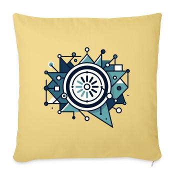 Circuit Starburst Emblem - Throw Pillow Cover 17.5” x 17.5” - washed yellow - Front