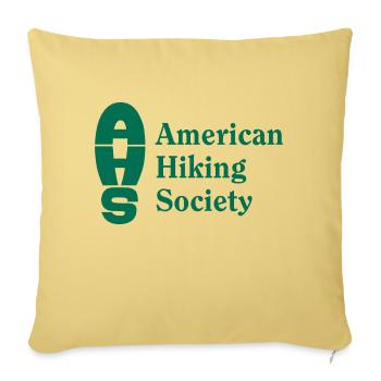 AHS logo green - Throw Pillow Cover 17.5” x 17.5” - washed yellow - Front