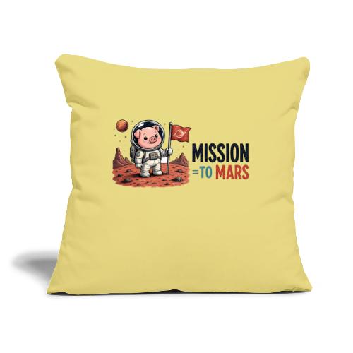 Mission To Mars Space Pig - Throw Pillow Cover 17.5” x 17.5”