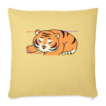 Tiger Advice - Throw Pillow Cover 17.5” x 17.5” - washed yellow - Front