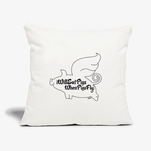 WhenPigsFly - Black - Throw Pillow Cover 17.5” x 17.5”