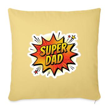 Super Dad Pop Art Burst - Throw Pillow Cover 17.5” x 17.5” - washed yellow - Front