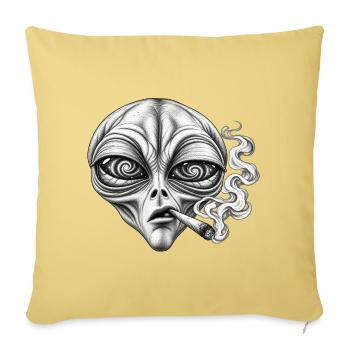 Trance_alert - Throw Pillow Cover 17.5” x 17.5” - washed yellow - Front