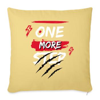 One More Step Bold Brush Graphic - Throw Pillow Cover 17.5” x 17.5” - washed yellow - Front