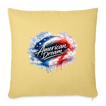 American Dream brushstroke  - Throw Pillow Cover 17.5” x 17.5” - washed yellow - Front