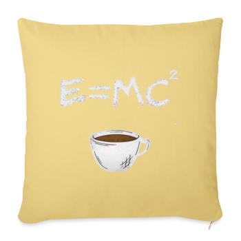 E Equals Mc Squared Coffee Science Lover - Throw Pillow Cover 17.5” x 17.5” - washed yellow - Front