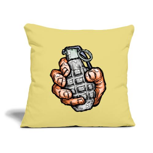 Hand Grenade In Comics Style - Throw Pillow Cover 17.5” x 17.5”