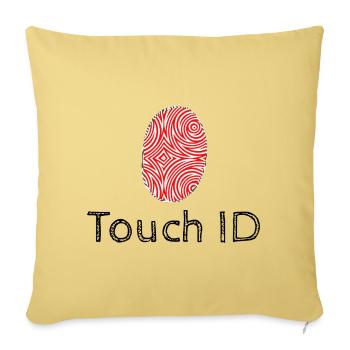 Crimson Spiral Glyph on Oval - Throw Pillow Cover 17.5” x 17.5” - washed yellow - Front