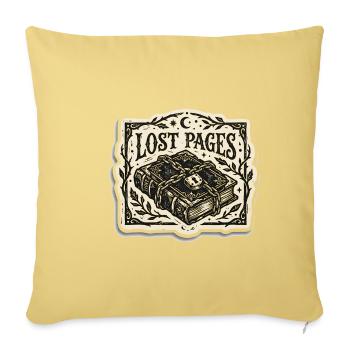 Lost Pages Bound Tome - Throw Pillow Cover 17.5” x 17.5” - washed yellow - Front