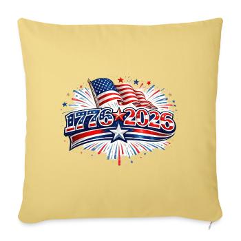 1776 2026 Patriot Burst - Throw Pillow Cover 17.5” x 17.5” - washed yellow - Front