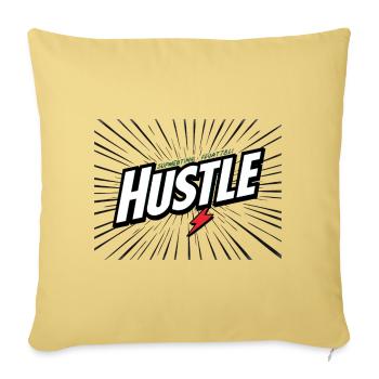 Hustle Burst Graphic Tee - Throw Pillow Cover 17.5” x 17.5” - washed yellow - Front