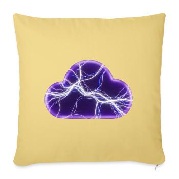 Electric Nebula Cloud - Throw Pillow Cover 17.5” x 17.5” - washed yellow - Front