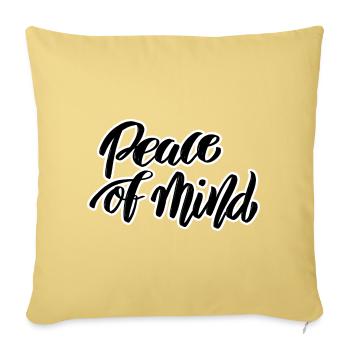 Peace of Mind Script - Throw Pillow Cover 17.5” x 17.5” - washed yellow - Front