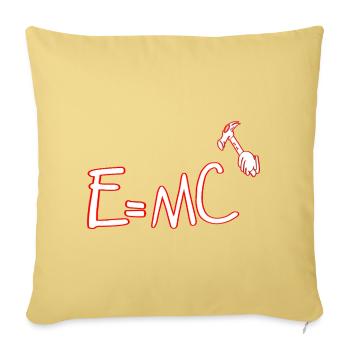 E=MC Hammer Science Tee - Throw Pillow Cover 17.5” x 17.5” - washed yellow - Front