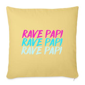 Techno Rave Men EDM Rave Papi Rave Daddy - Throw Pillow Cover 17.5” x 17.5” - washed yellow - Front