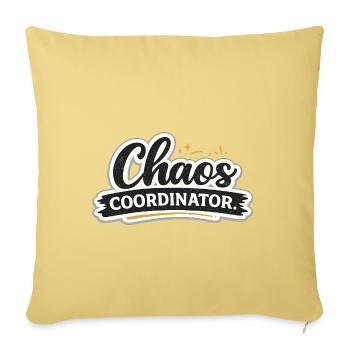 Chaos Coordinator - Throw Pillow Cover 17.5” x 17.5” - washed yellow - Front