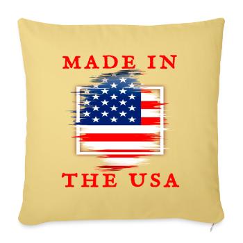 Brushstroke USA Flag Pride - Throw Pillow Cover 17.5” x 17.5” - washed yellow - Front