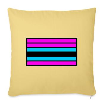 Pride Flag Stripes Logo - Throw Pillow Cover 17.5” x 17.5” - washed yellow - Front