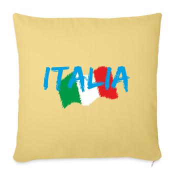 Italia flag - Throw Pillow Cover 17.5” x 17.5” - washed yellow - Front