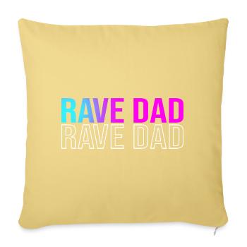 Techno Rave Men EDM Rave Daddy Rave Papi Rave Dad - Throw Pillow Cover 17.5” x 17.5” - washed yellow - Front
